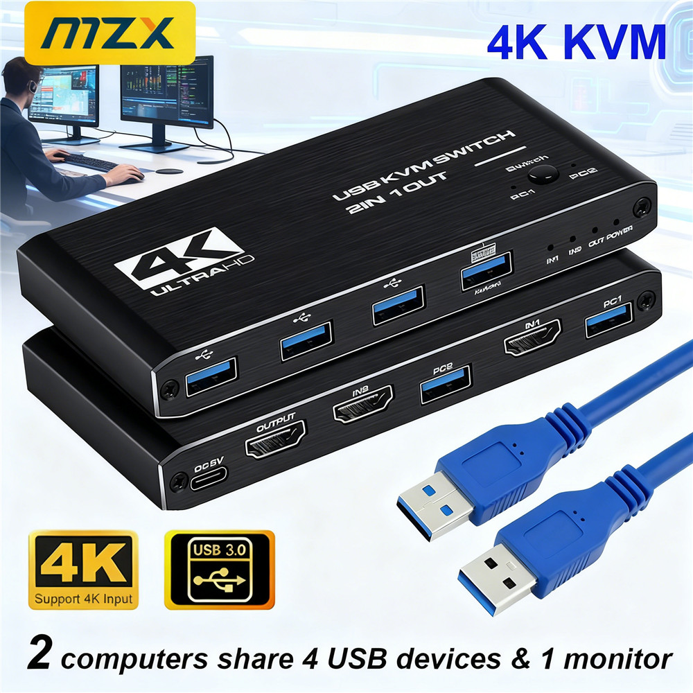 KVM Switch 4K 60Hz Switcher US - Gaming Accessories Rack recension och pris