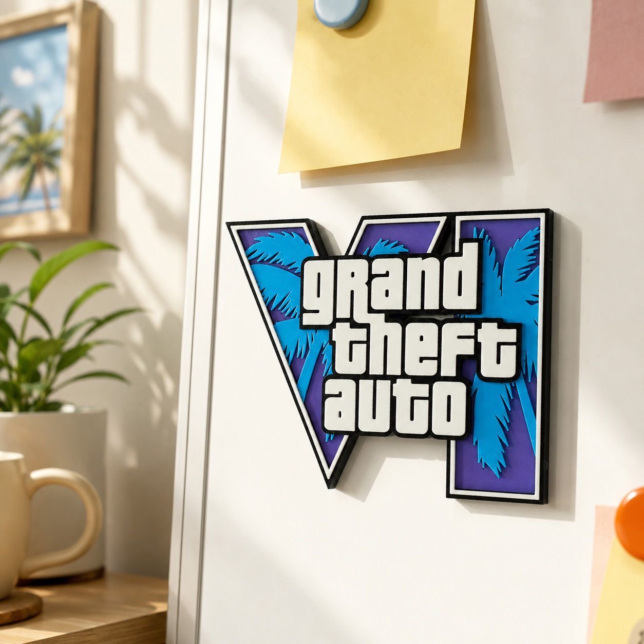 GTA6 3D Printed Logo Magnetic  - Gaming Accessories For Room recension och pris